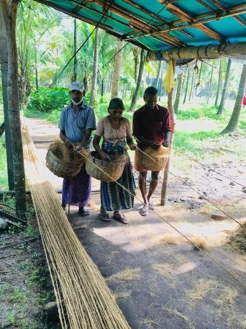 Poothali Homestay Coir Making